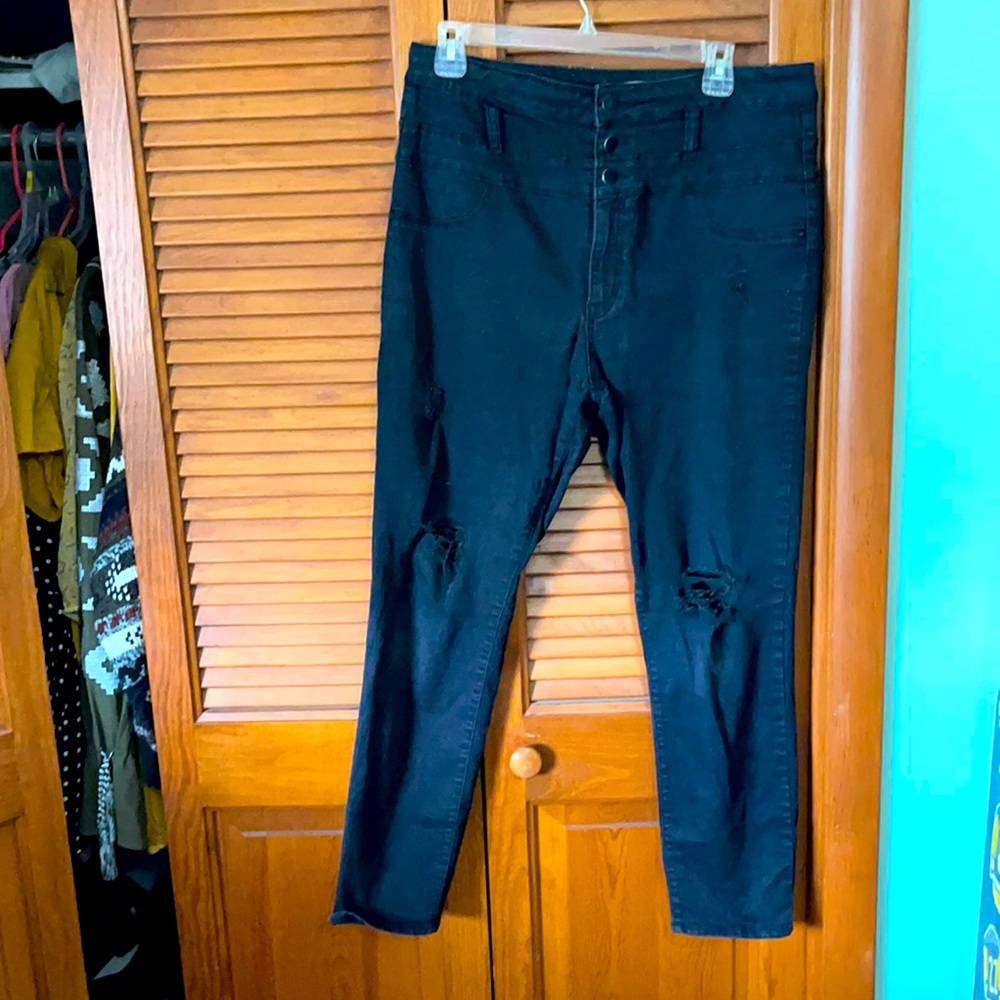 Plus size distressed skinny jeans